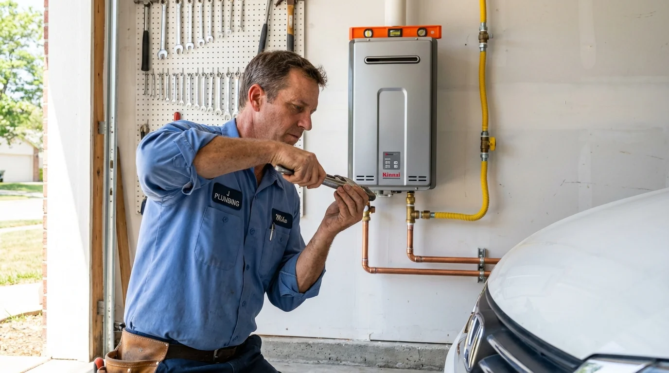 Tankless water heater installation by a Johns Plumbing LLC plumber in Sutton